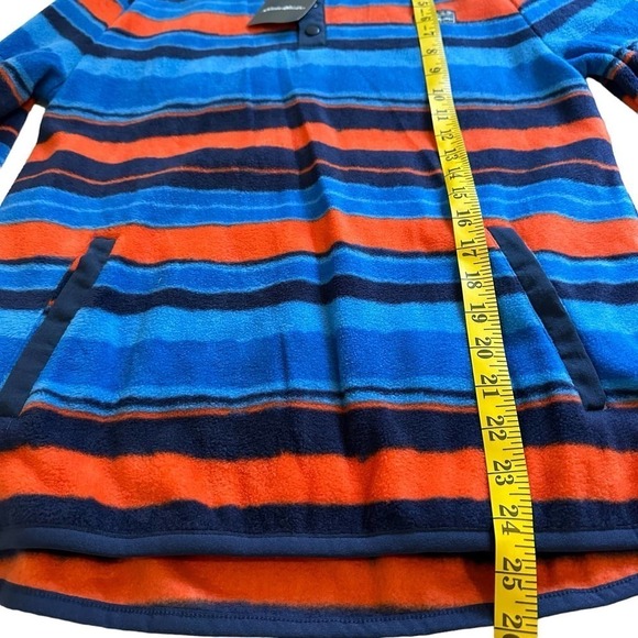 NWT Eddie Bower Boys Quest Fleece Snap Neck Pullover Stripe Large - Picture 5 of 6